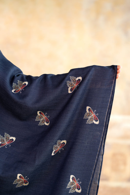 Butterfly Embroidered Stole