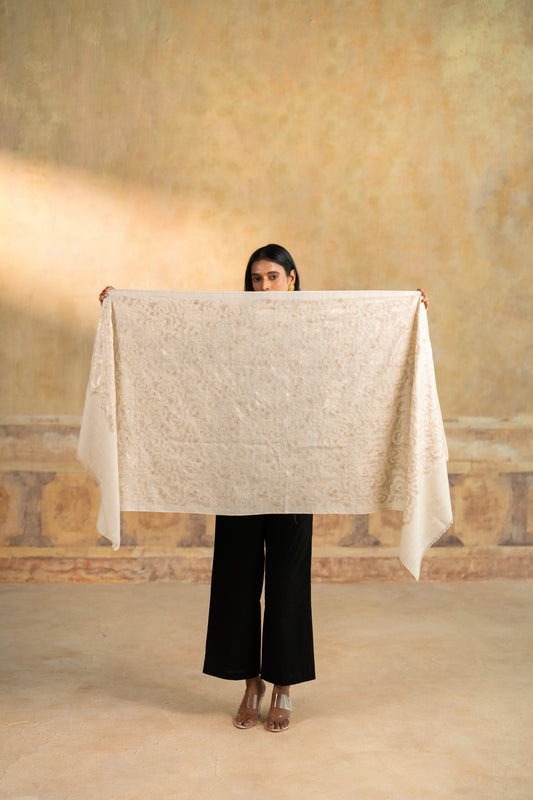 Zari Cloud Embroidered Stole