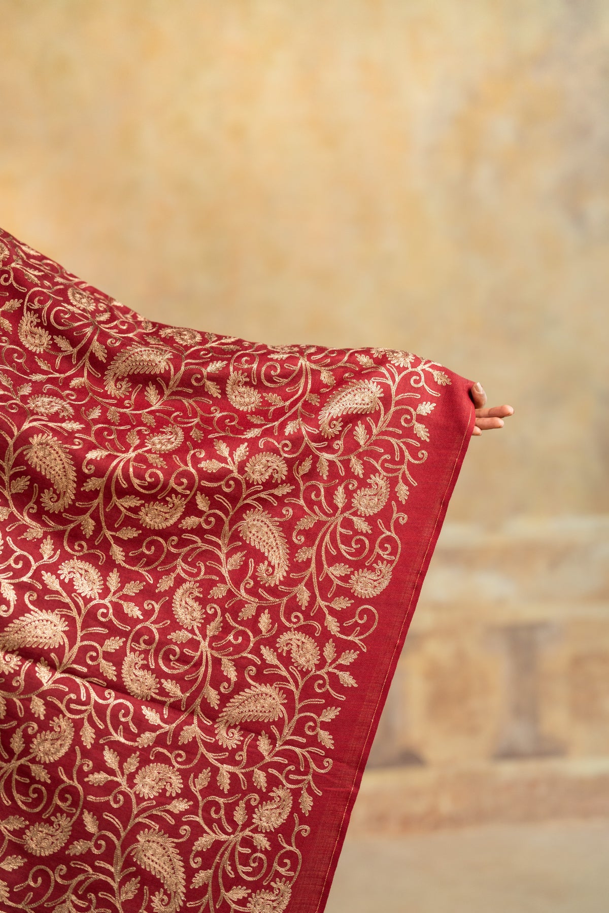 Zari Paisley Jaal Embroidered Stole