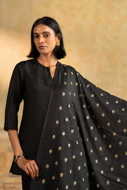 Zari Buti Embroidered Stole