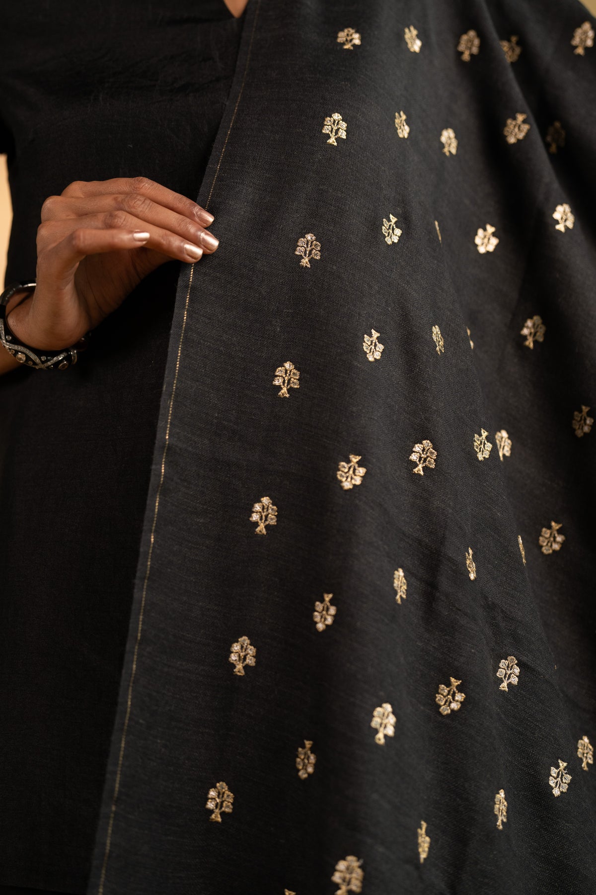 Zari Buti Embroidered Stole