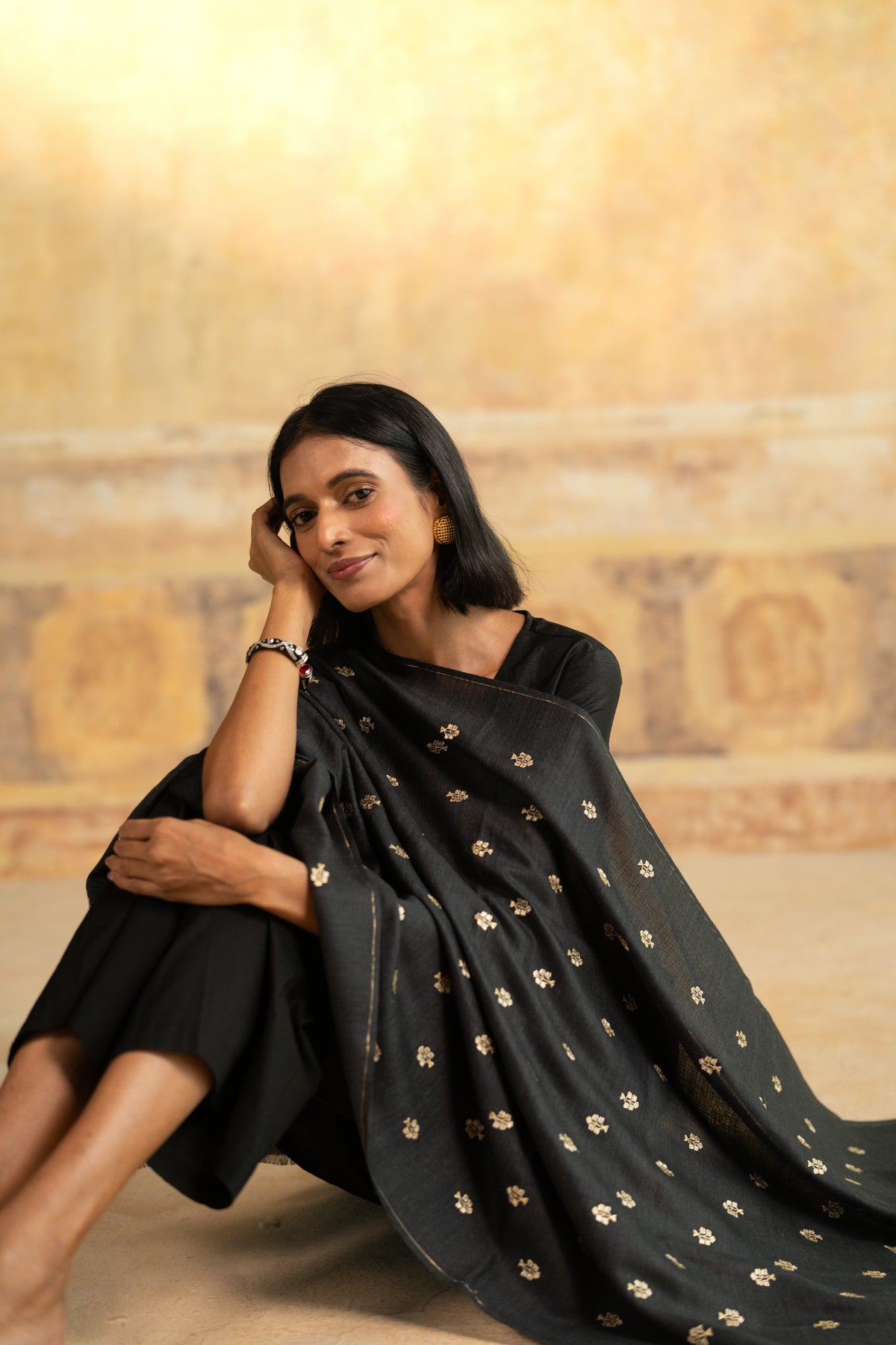 Zari Buti Embroidered Stole
