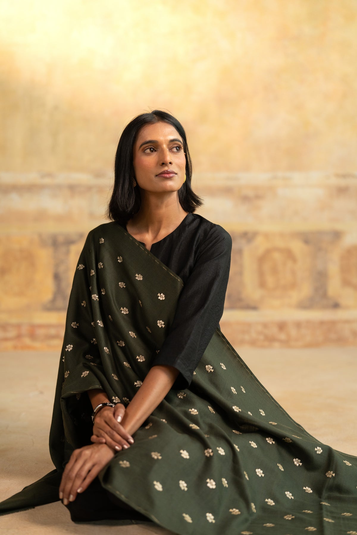 Zari Buti Embroidered Stole
