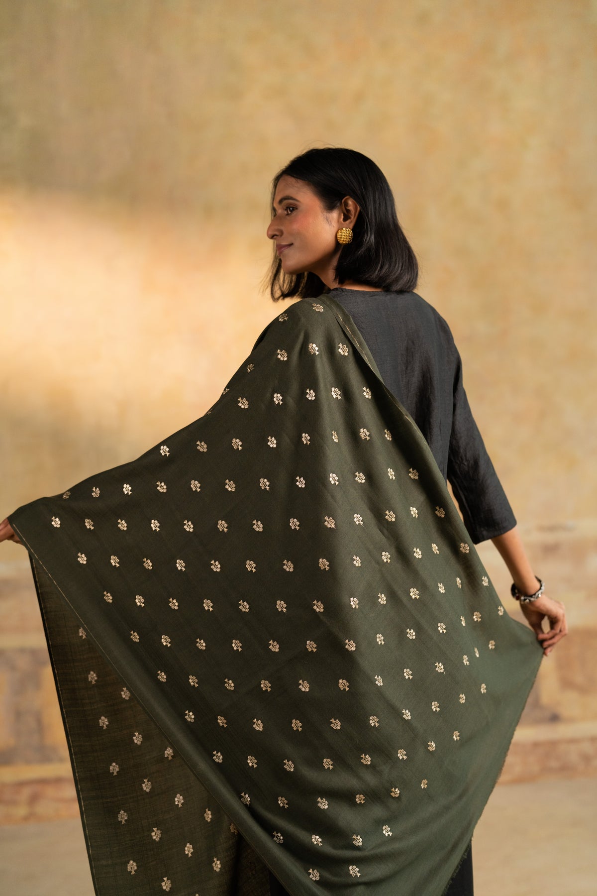 Zari Buti Embroidered Stole