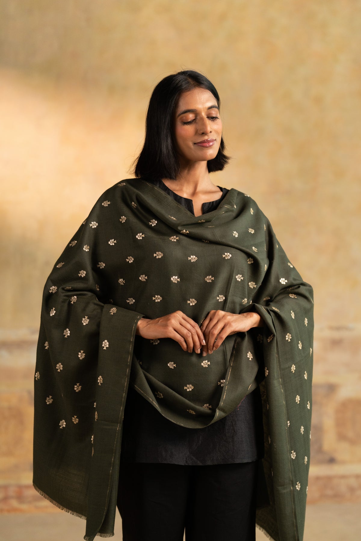 Zari Buti Embroidered Stole