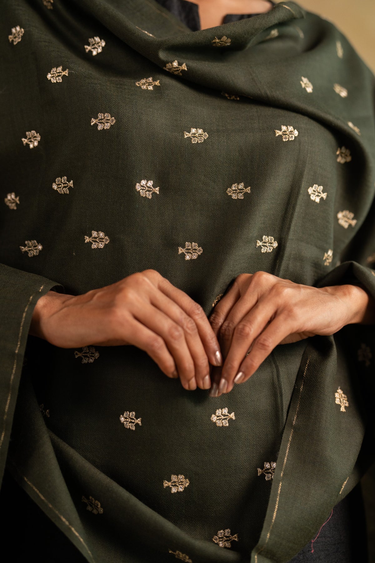 Zari Buti Embroidered Stole