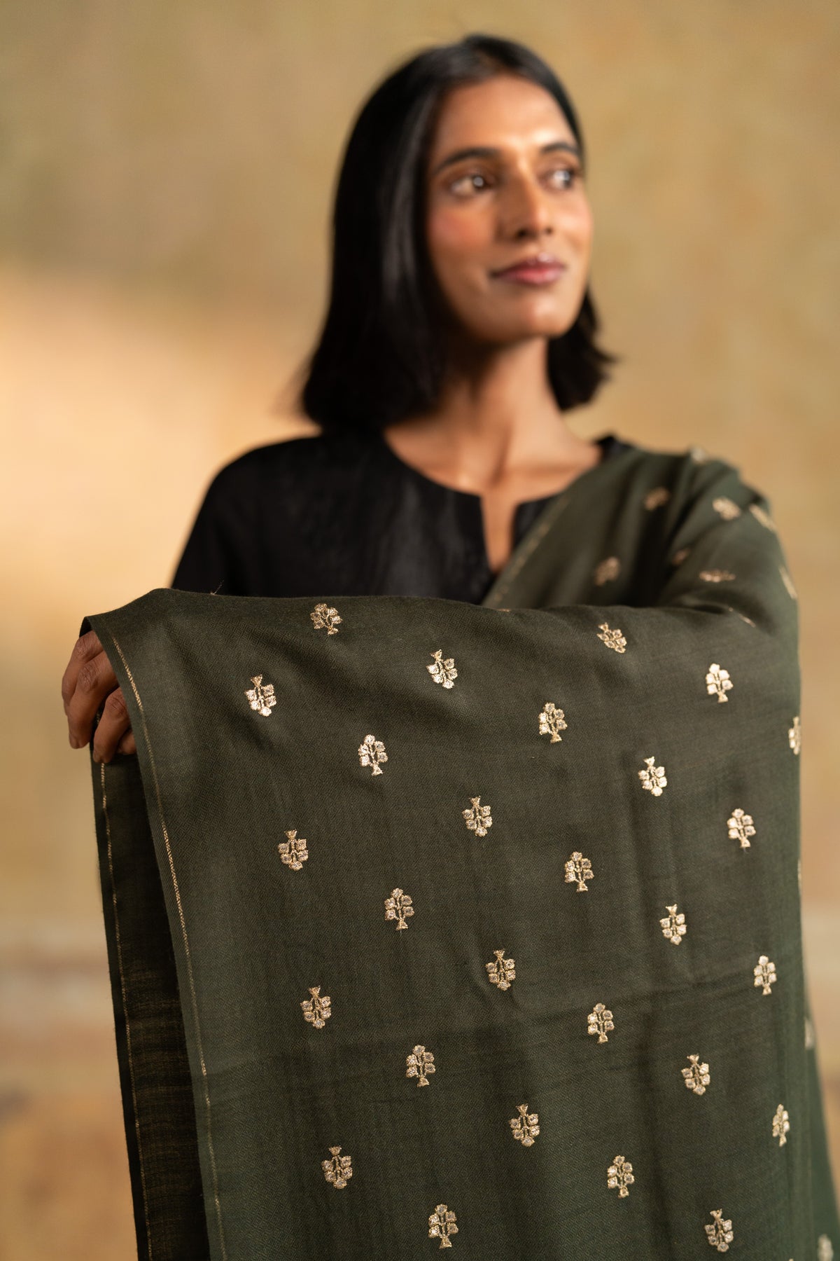 Zari Buti Embroidered Stole