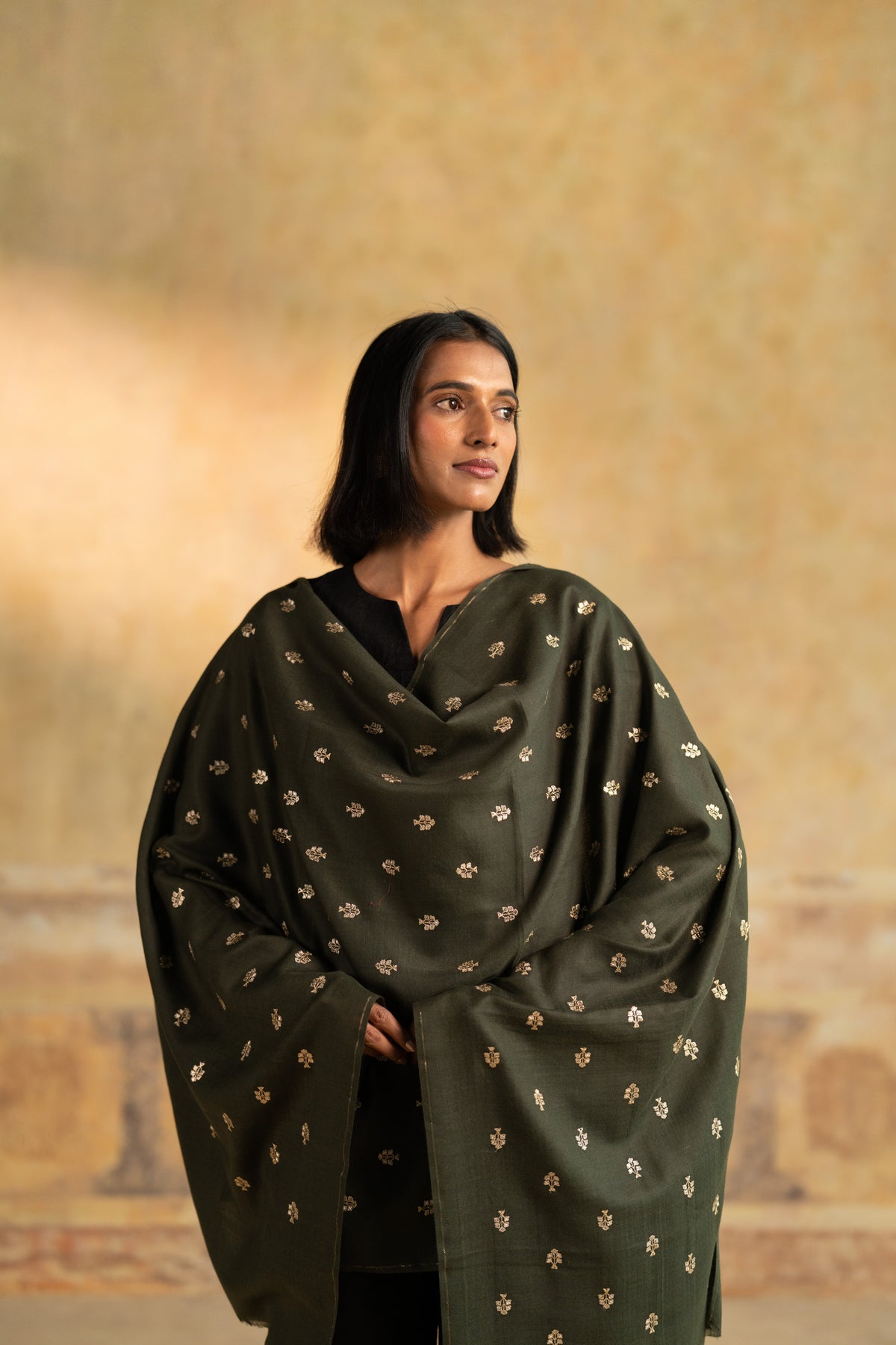 Zari Buti Embroidered Stole