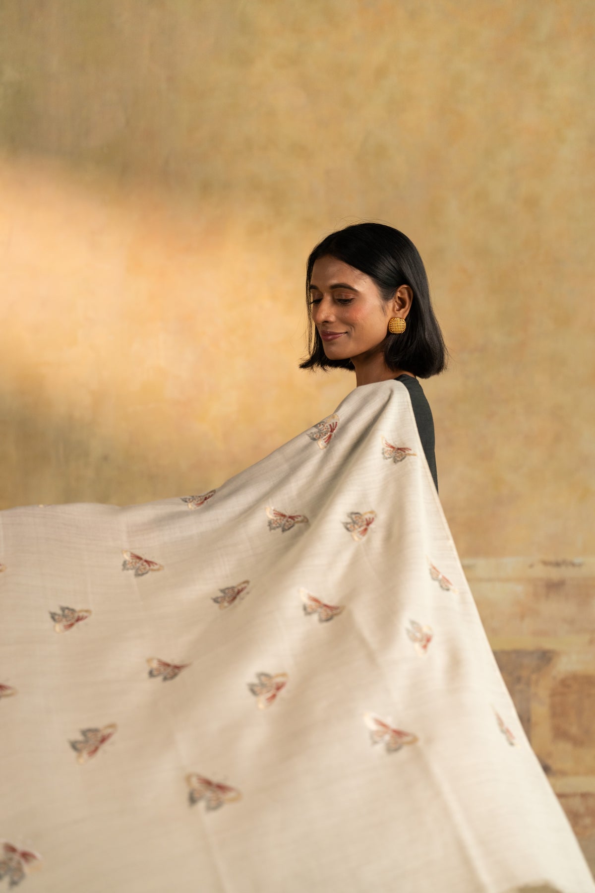 Butterfly Embroidered Stole