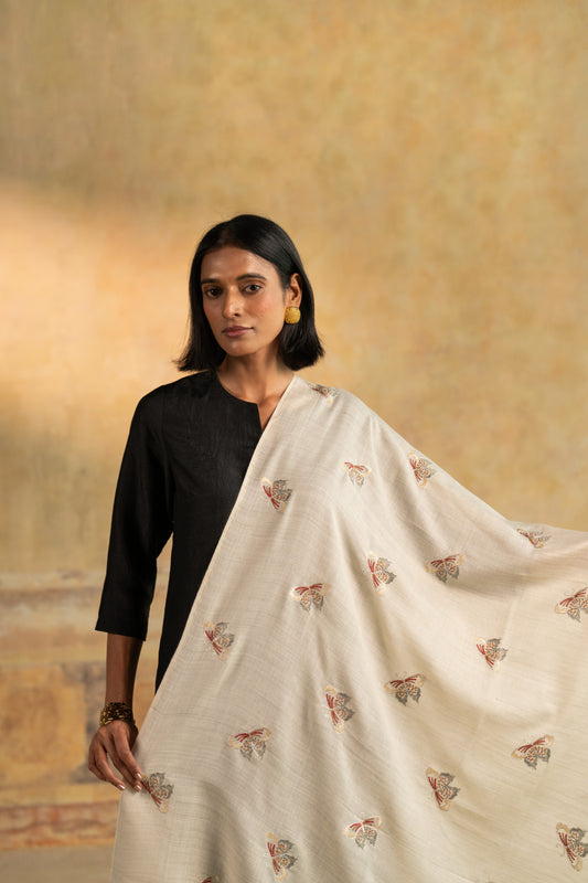 Butterfly Embroidered Stole