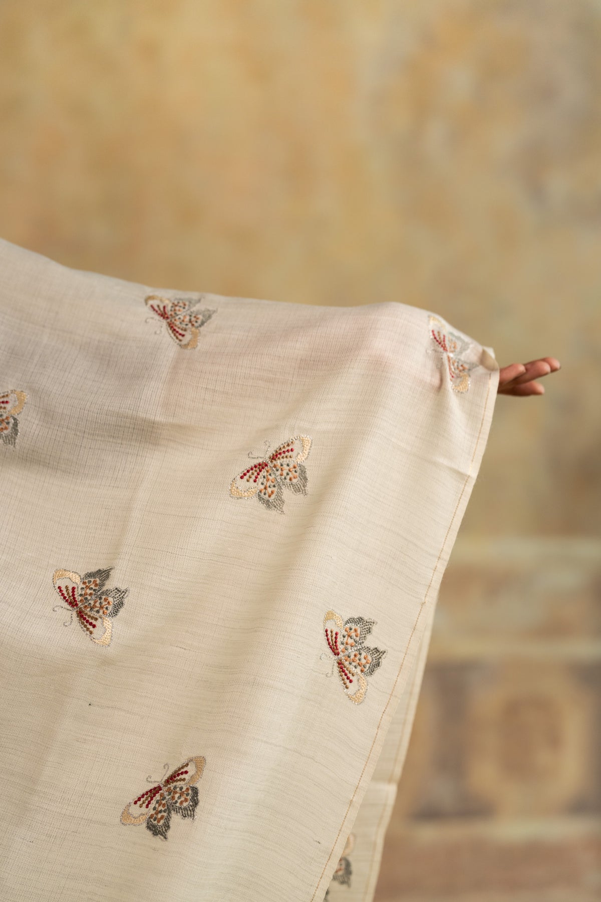 Butterfly Embroidered Stole