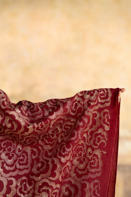 Zari Cloud Embroidered Stole