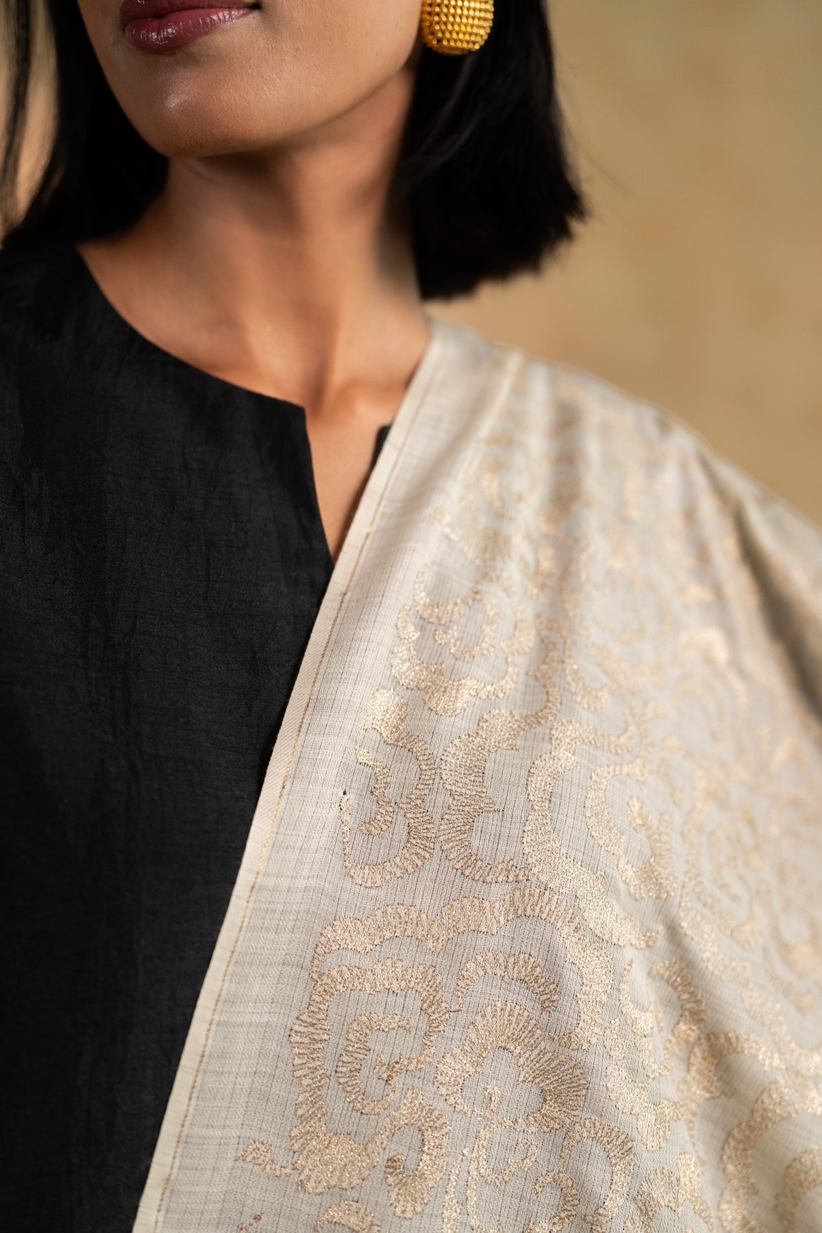 Zari Cloud Embroidered Stole