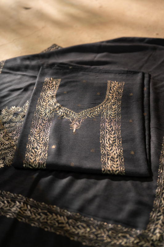 Zari Panel Embroidered Suit
