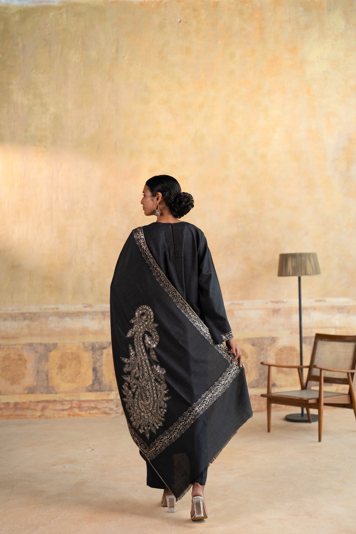 Zari Panel Embroidered Suit