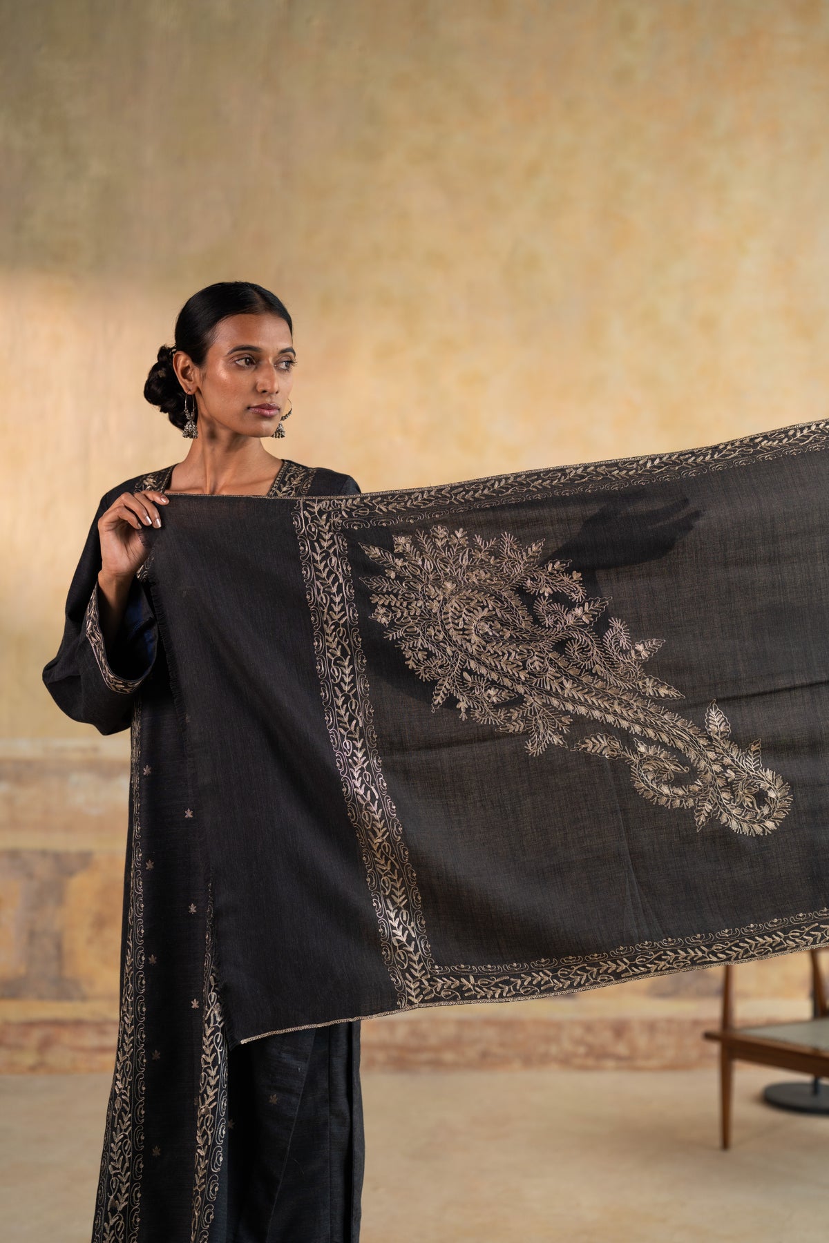 Zari Panel Embroidered Suit