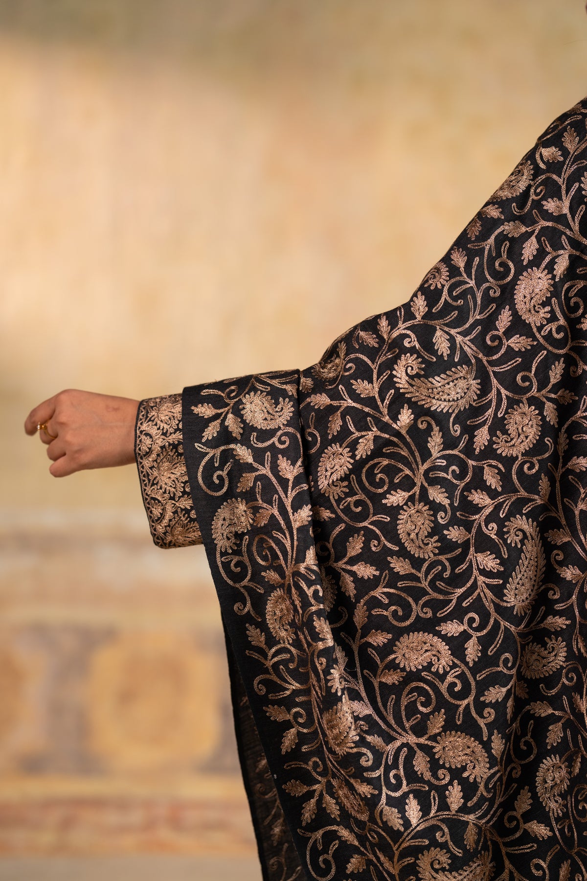 Zari Neckline Embroidered Suit