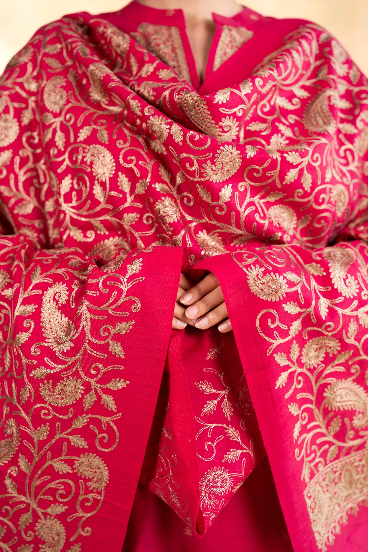 Zari Neckline Embroidered Suit