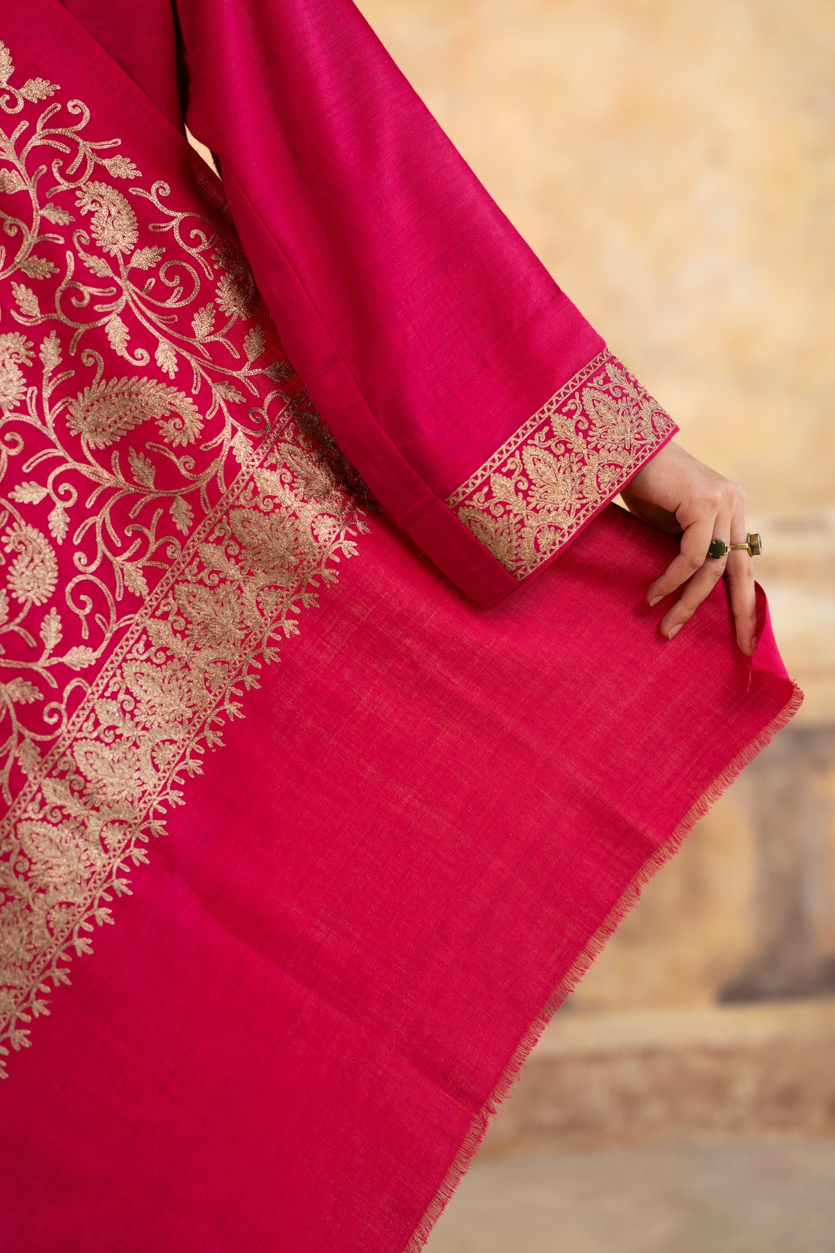 Zari Neckline Embroidered Suit