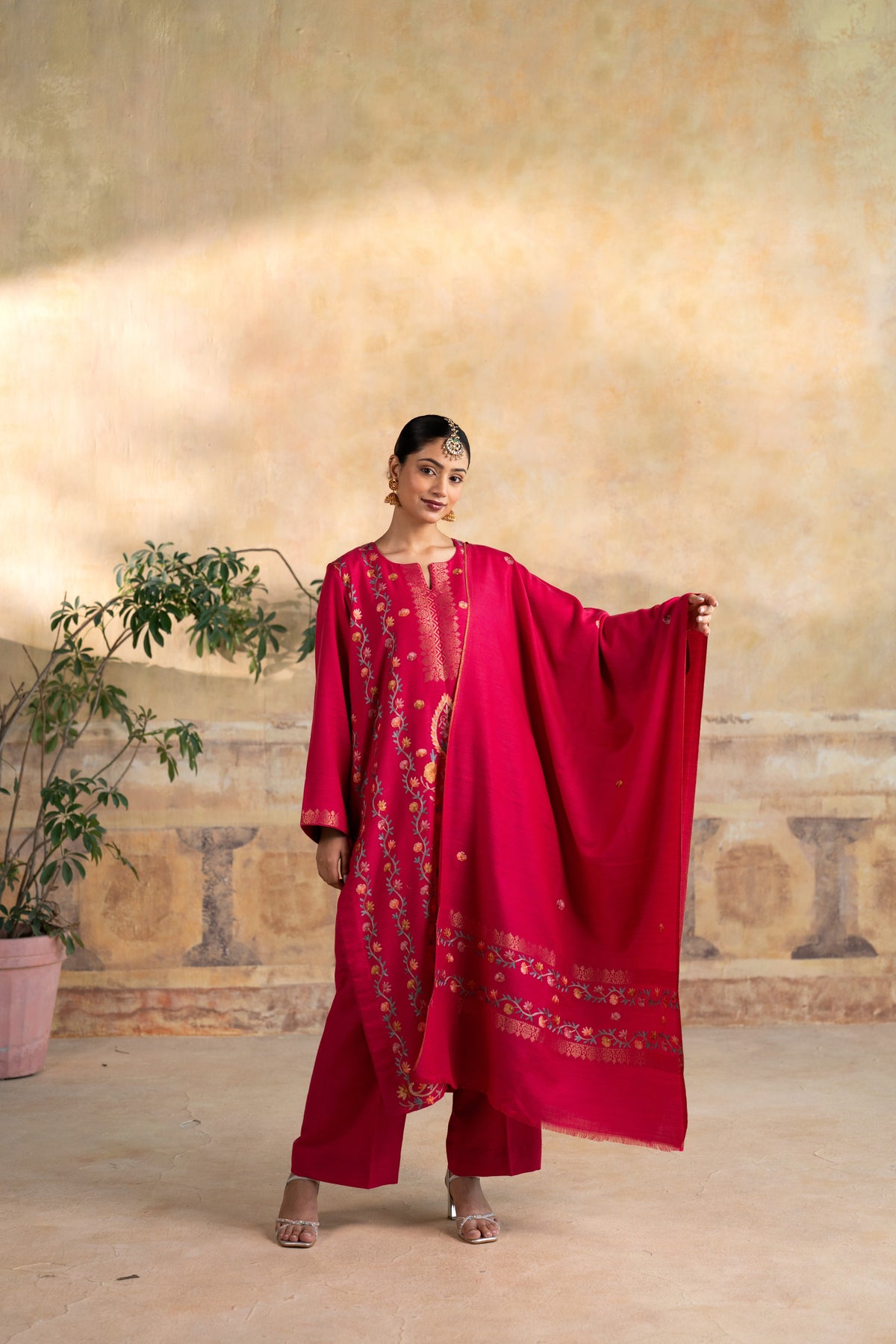 Kashmiri Lining Embroided Suit