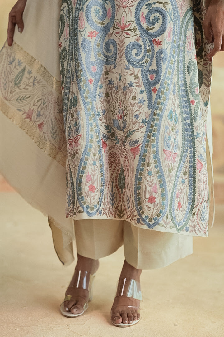 Heavy Kashmiri Ambi Embroidered Suit