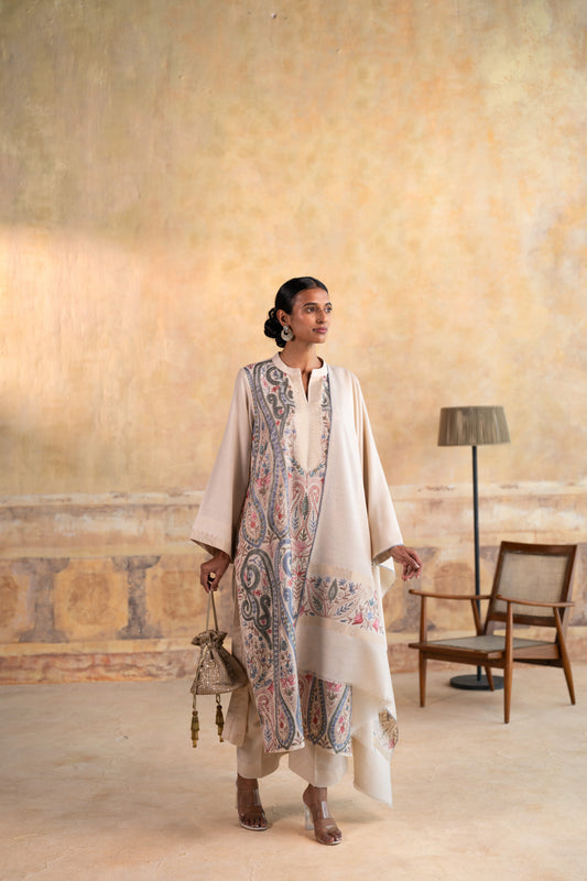 Heavy Kashmiri Ambi Embroidered Suit